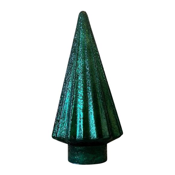 Illuminated Glass Christmas Tree 14.5in Iridescent GREEN Chic Holiday Decor New - Picture 14 of 15